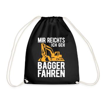 Baggerführer Bagger fahren Männer Baggerfahrer Spr - Turnbeutel - Schwarz - Vorne
