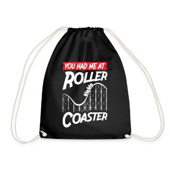 You Had Me At Roller Coaster - Drawstring Bag - black - Front
