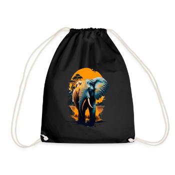 Éléphant - Sac de sport léger - noir - Devant