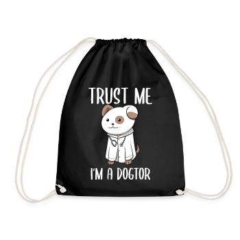 Trust Me I'm A Dogtor Tierarzt - Turnbeutel - Schwarz - Vorne
