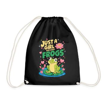 Juste une fille qui aime les grenouilles - Sac de sport léger - noir - Devant