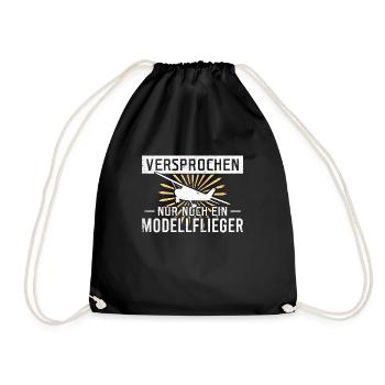 Versprochen nur noch ein Modellflieger - Turnbeutel - Schwarz - Vorne