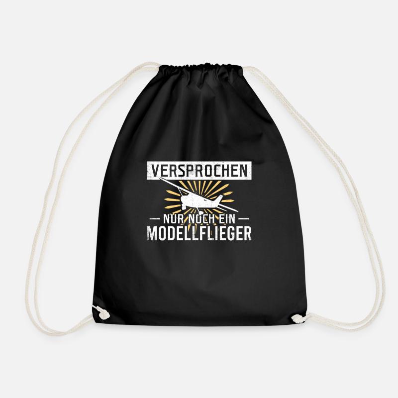 Versprochen nur noch ein Modellflieger - Turnbeutel - Schwarz