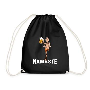 yoga pilates entspannung meditation männerabend - Turnbeutel - Schwarz - Vorne