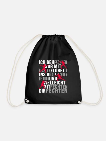fechten fechter degen florett - Turnbeutel - Schwarz