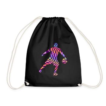 basketball basketball pattern basketball game - Drawstring Bag - black - Front