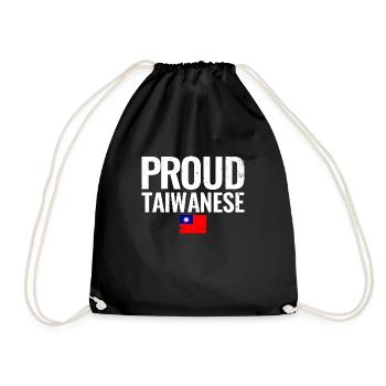 Proud Taiwanese Taiwan Taiwanese Flag - Drawstring Bag - black - Front