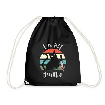 Je suis innocent, chat avec couteau - Sac de sport léger - noir - Devant
