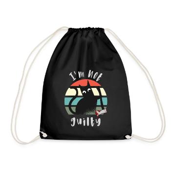 I'm not guilty, Innocent Cat with axe - Drawstring Bag - black - Front