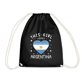 Argentina Flag South America Argentine Flag - Drawstring Bag - black - Front