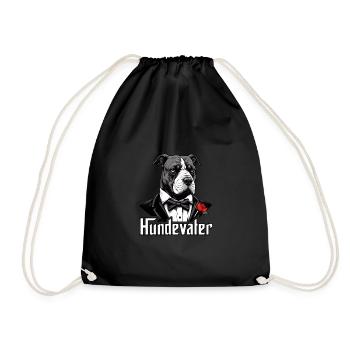 Dog Father, Mafia, Pit Bull, Dog Father - Drawstring Bag - black - Front