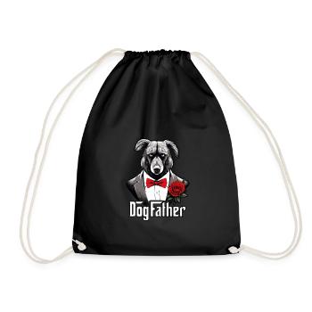 Dog Father, Mafia, Australian Shepherd, Dog Father - Drawstring Bag - black - Front