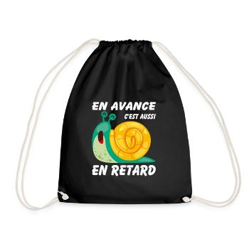 En avance c'est aussi en retard - Sac de sport léger - noir - Devant