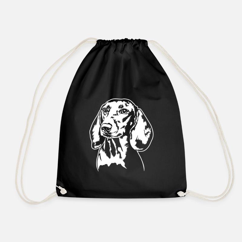 Dackel Dachshund Teckel Hundeportrait Hunde - Turnbeutel - Schwarz