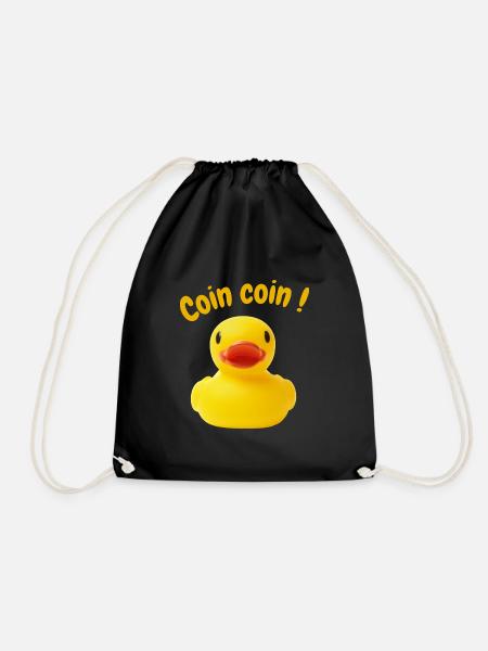 Cute Duck - Drawstring Bag - black