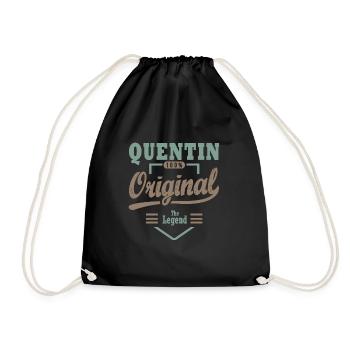 QUENTIN personalisiertes Geschenk Vorname Quentin - Turnbeutel - Schwarz - Vorne