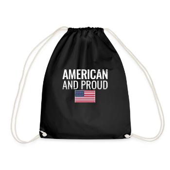 Américain et fier USA Flag Américain - Sac de sport léger - noir - Devant