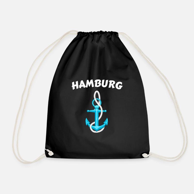 Hanseatic City of Hamburg - Drawstring Bag - black