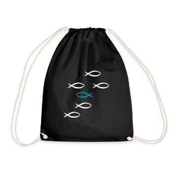 Don de foi Croix du poisson chrétien - Sac de sport léger - noir - Devant