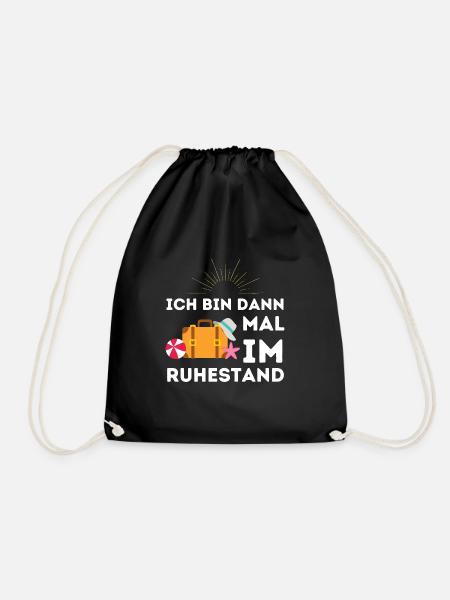 Ich bin dann mal im Ruhestand Geschenk - Turnbeutel - Schwarz