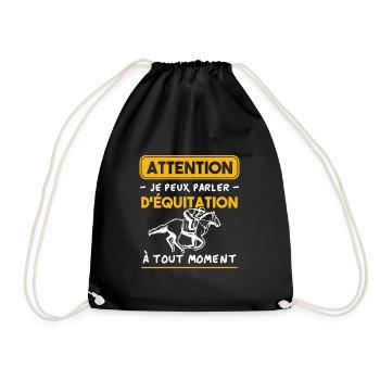 I can talk about horseback riding at any time - Drawstring Bag - black - Front