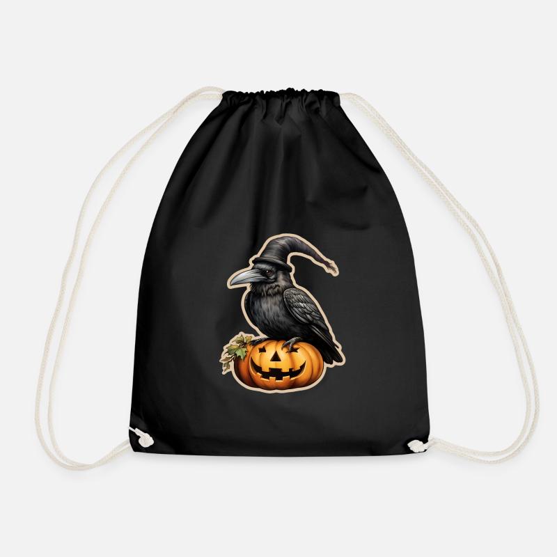 Halloween Rabe 3 - Turnbeutel - Schwarz