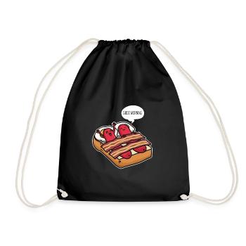 Bonjour petit déjeuner oeufs saucisses toast au bacon - Sac de sport léger - noir - Devant