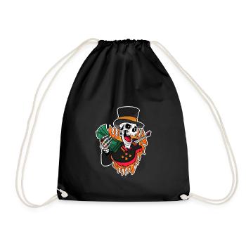 Skull guitar skull music instruments - Drawstring Bag - black - Front