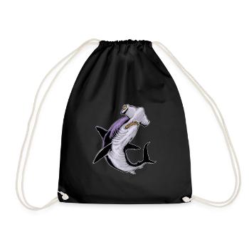 Requin poisson prédateur animal marin requin motif requin marteau - Sac de sport léger - noir - Devant