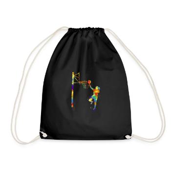 Motif de sport d'équipe de basket- joueur de basket- - Sac de sport léger - noir - Devant
