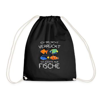 Aquarium Fische Fischhalter Fischzüchter - Turnbeutel - Schwarz - Vorne
