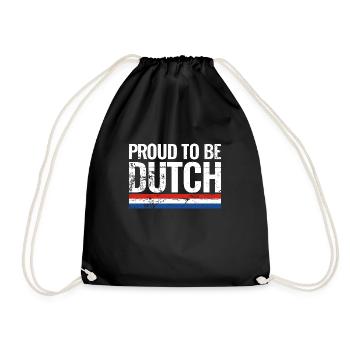 Proud To Be Dutch Netherlands Flag Netherlands - Drawstring Bag - black - Front