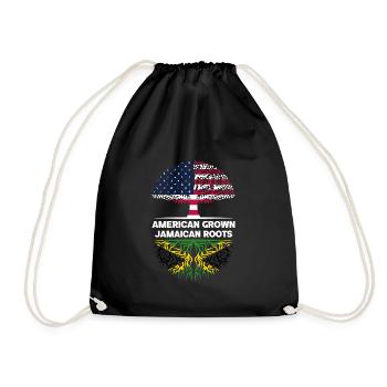 American grown Jamaican Roots Jamaika - Turnbeutel - Schwarz - Vorne
