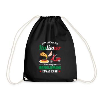 Italien Italiener Spaghetti Italienische Pizza - Turnbeutel - Schwarz - Vorne