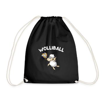 Schaf Ballsport Ball Beachvolleyball Volleyball - Turnbeutel - Schwarz - Vorne