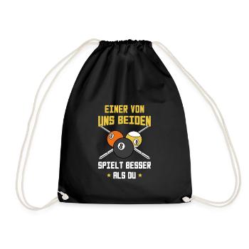 Billardkugeln Sport Pool Kneipensport Billard - Turnbeutel - Schwarz - Vorne