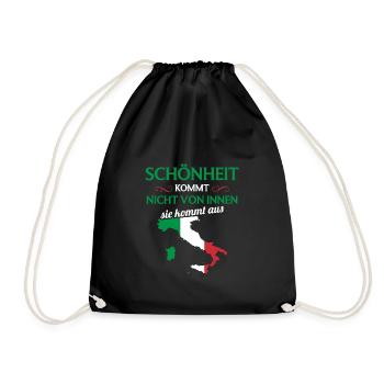 Nationalität Sportmannschaft Fan Italien - Turnbeutel - Schwarz - Vorne