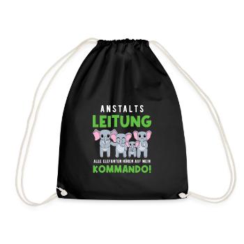 Anstaltsleitung Alle Elefanten Hören Auf Mein Wort - Turnbeutel - Schwarz - Vorne