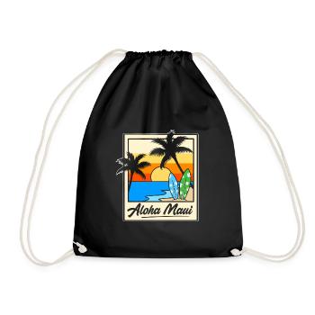 Maui Hawaii Hawaiian - Drawstring Bag - black - Front