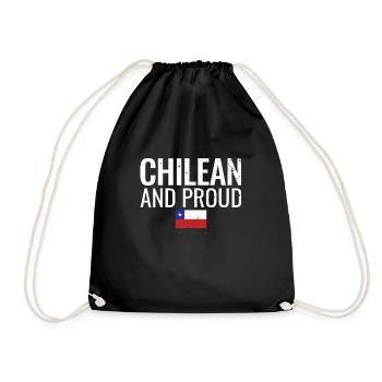 Chilean And Proud Chile Flag - Drawstring Bag - black - Front