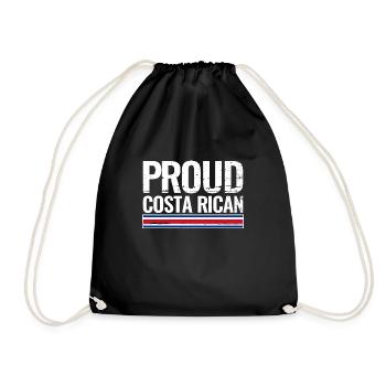 Proud Costa Rican Costa Rica Flag - Drawstring Bag - black - Front