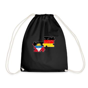 Antigua und Barbuda Deutschland Flagge - Turnbeutel - Schwarz - Vorne