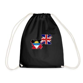 Antigua and Barbuda Great Britain Flag - Drawstring Bag - black - Front