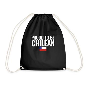 Proud To Be Chilean Chile Flag - Drawstring Bag - black - Front