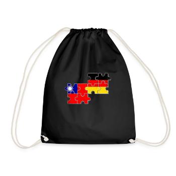 Taiwan Deutschland Flagge - Turnbeutel - Schwarz - Vorne