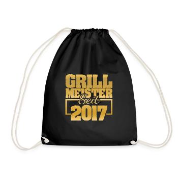 Grillfleisch 2017 - Turnbeutel - Schwarz - Vorne