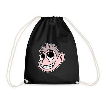 Funny Monkey Head - Drawstring Bag - black - Front