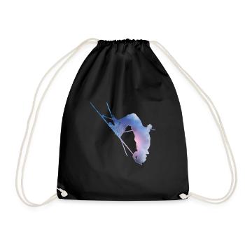 skier - Drawstring Bag - black - Front