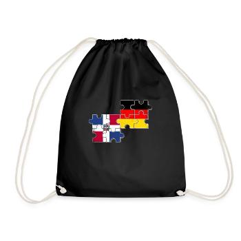 Germany Dominican Republic Love Flags - Drawstring Bag - black - Front