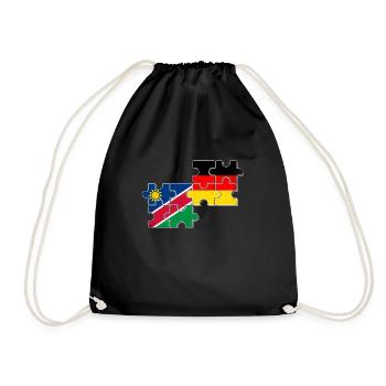 Namibia Deutschland Freunde Namibisch Deutsch - Turnbeutel - Schwarz - Vorne
